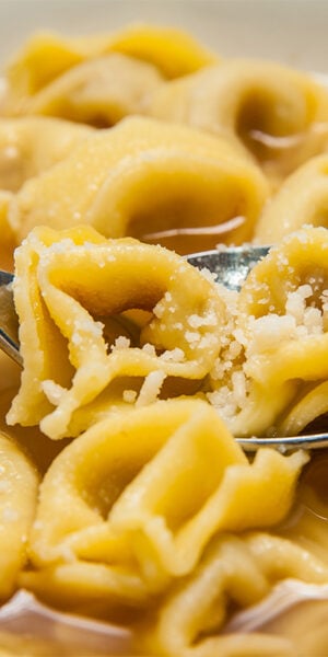 Typical handmade pasta of Bologna 