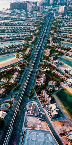 Le isole Palm di Dubai viste dall'alto