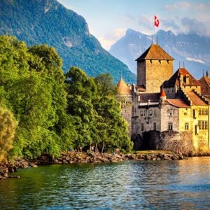 Beautiful Landscape of Lake Geneva, Switzerland