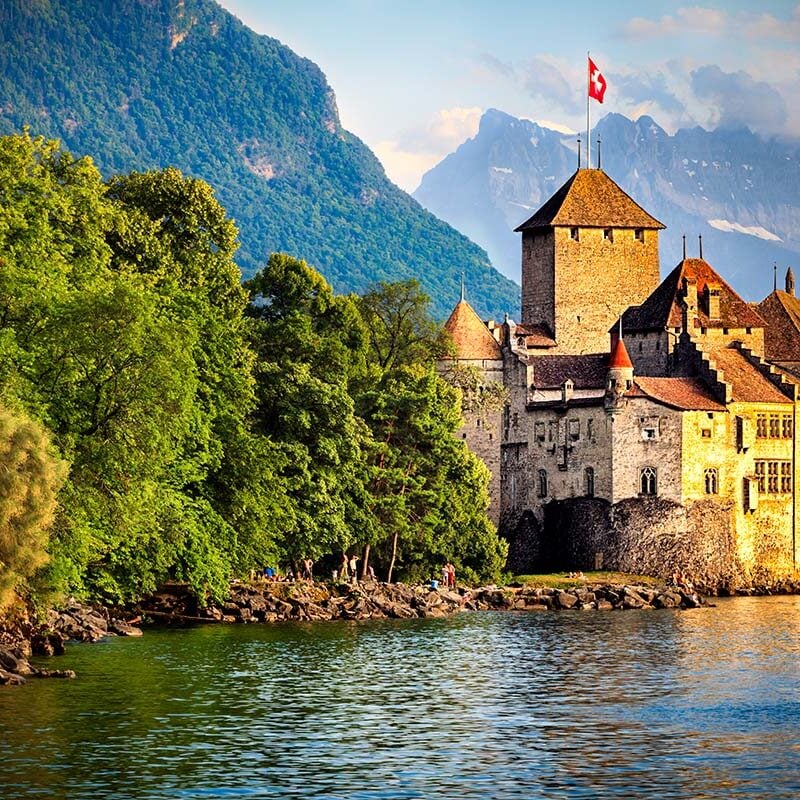 Beautiful Landscape of Lake Geneva, Switzerland