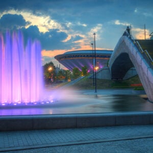 Katowice evening view of city