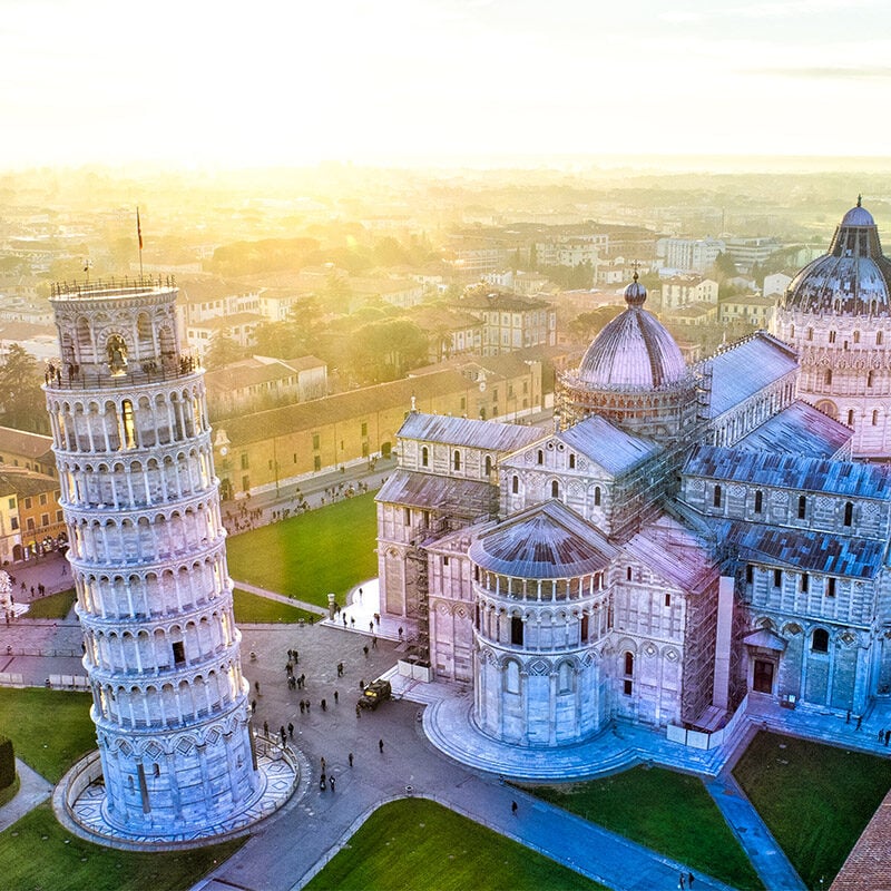 Leaning Tower of Pisa - Aerial shot
