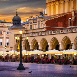 The Main Market Square of Krakow, Poland